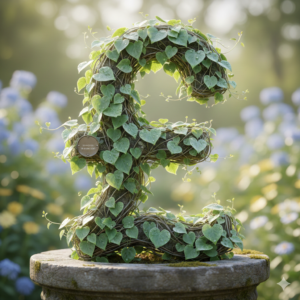 a pound symbol made out of a vine leaves